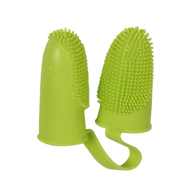Dual-Finger Flexible Pet Toothbrush